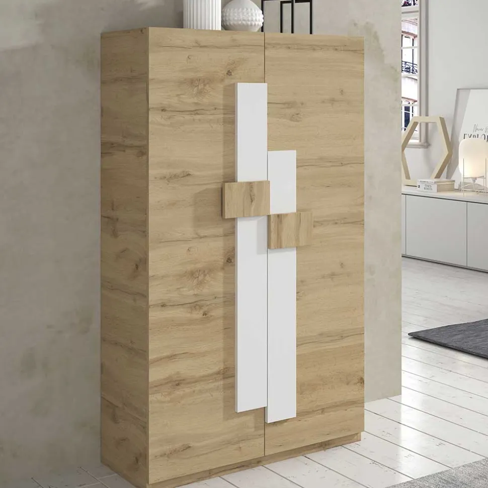 Schuhschrank in Wildeiche & Weiß - Salmanca