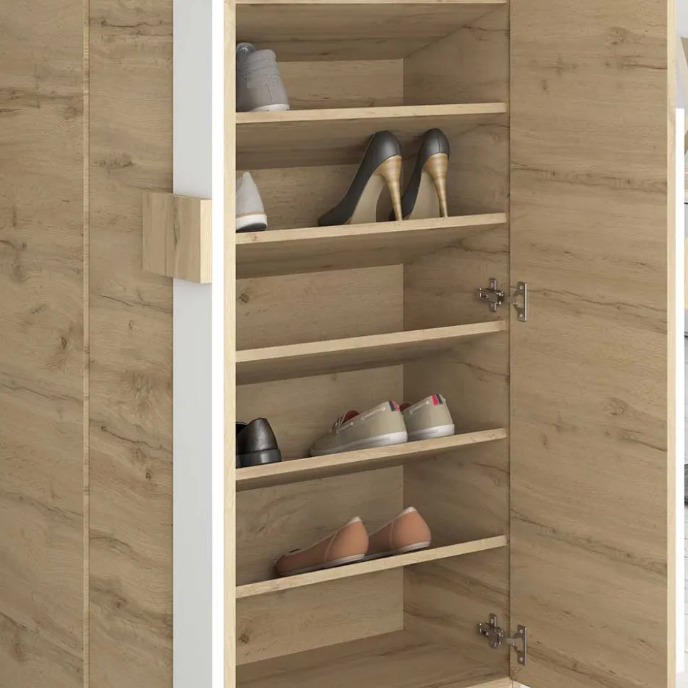 Schuhschrank in Wildeiche & Weiß - Salmanca