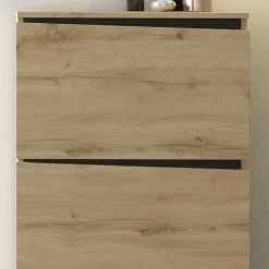 Schuhschrank in Wildeiche & Schwarzgrau - Paula