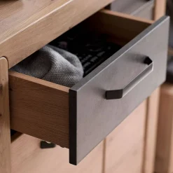 Schuhschrank in Wildeiche mit Dunkelgrau - Carry