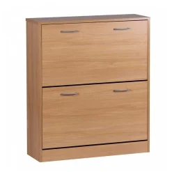 Schuhschrank mit 2 Klappen in Buche Dekor - Betim