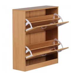 Schuhschrank mit 2 Klappen in Buche Dekor - Betim