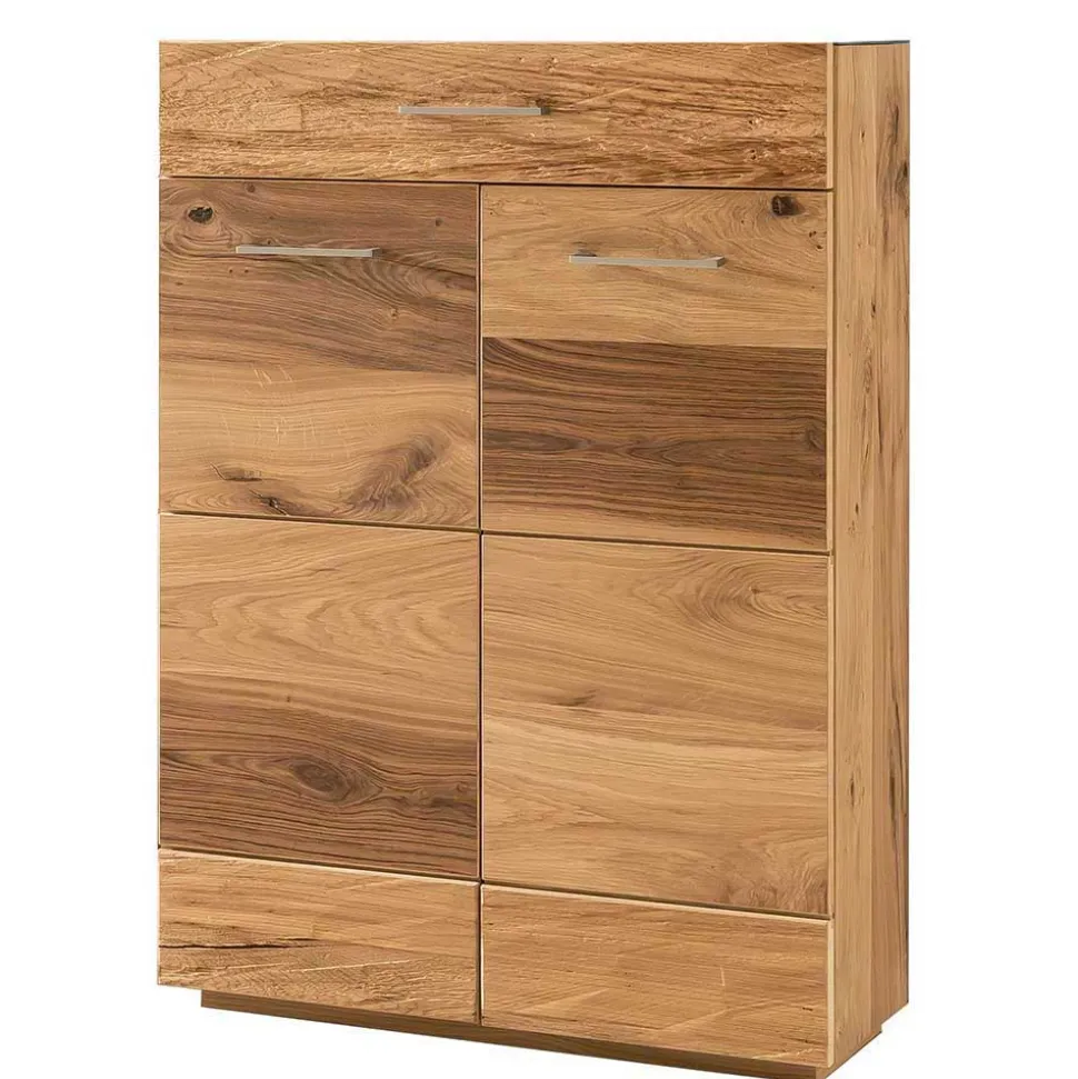 Schuhschrank mit Front Balkeneiche Furnier Macusos seidenmatt lackiert