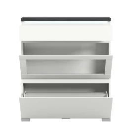 Schuhschrank mit Glas Klappe in Weiß - Suad