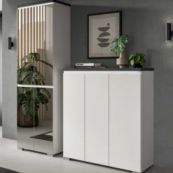 Schuhschrank mit vier Spiegeltüren - Suad