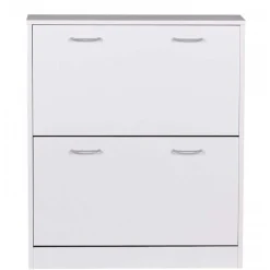 Schuhschrank mit zwei Klappen in Weiß - Aventi