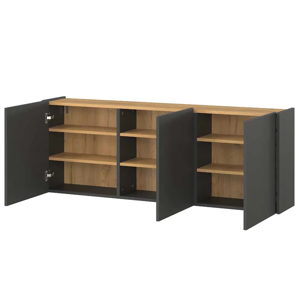 Schuhschrank und Rundspiegel Set - Calisian (zweiteilig)