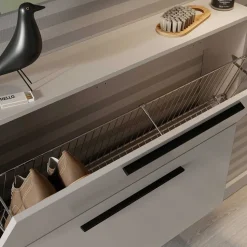 Schuhschrank zum Aufhängen in Hellgrau - Guaran