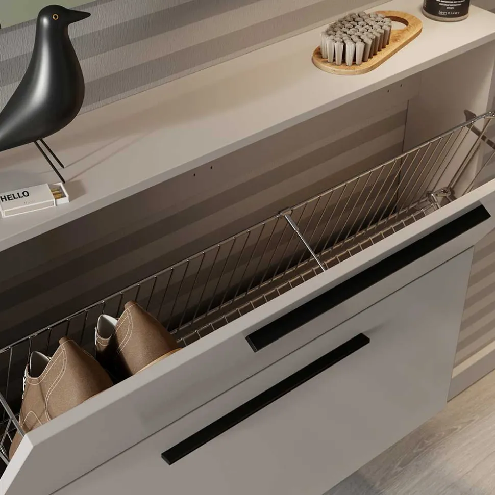 Schuhschrank zum Aufhängen in Hellgrau - Guaran