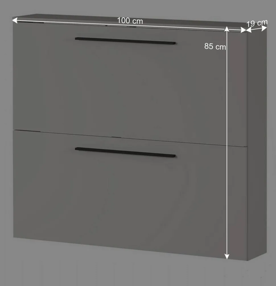 Schuhschrank zum Aufhängen in Hellgrau - Guaran