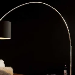 Schwarze Bogenleuchte mit Marmorplatte - Airana