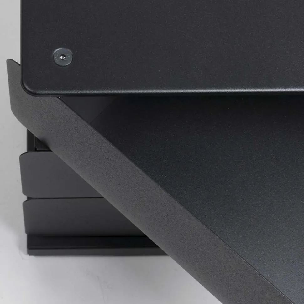 Schwarze Design Stahlkommode mit drei Schubladen - Zunil