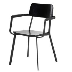 Schwarze Designstühle mit Armlehnen - Lejadro (4er Set)