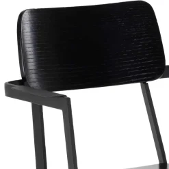 Schwarze Designstühle mit Armlehnen - Lejadro (4er Set)