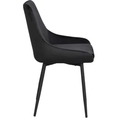 Schwarze Esszimmerstühle aus Samt - Cartoon (2er Set)