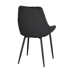 Schwarze Esszimmerstühle aus Samt - Cartoon (2er Set)