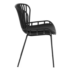 Schwarze Esszimmerstühle mit Polster - Pavias (4er Set)