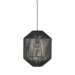 Schwarze Hängelampe aus Jute - Pandau