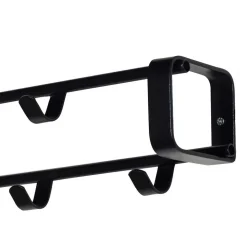 Schwarze Kompakt-Garderobe mit 7 Haken - Satroni