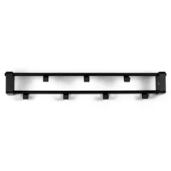 Schwarze Kompakt-Garderobe mit 7 Haken - Satroni
