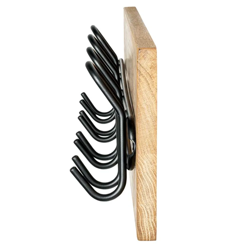 Schwarze Metall Hakenleiste mit 8 Haken - Akke