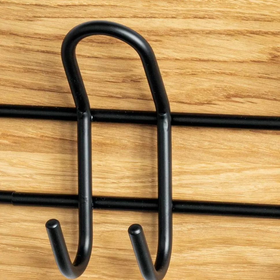 Schwarze Metall Hakenleiste mit 8 Haken - Akke