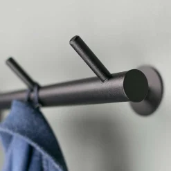 Schwarze Metallgarderobe mit 7 Haken - Kaserta