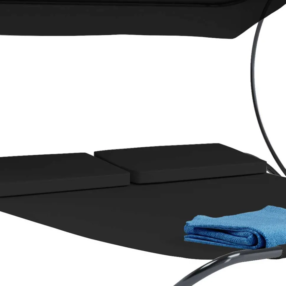 Schwarze Outdoorliege für zwei Personen - Valdi