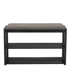 Schwarze Schuhbank aus Eichenholz - Geskan