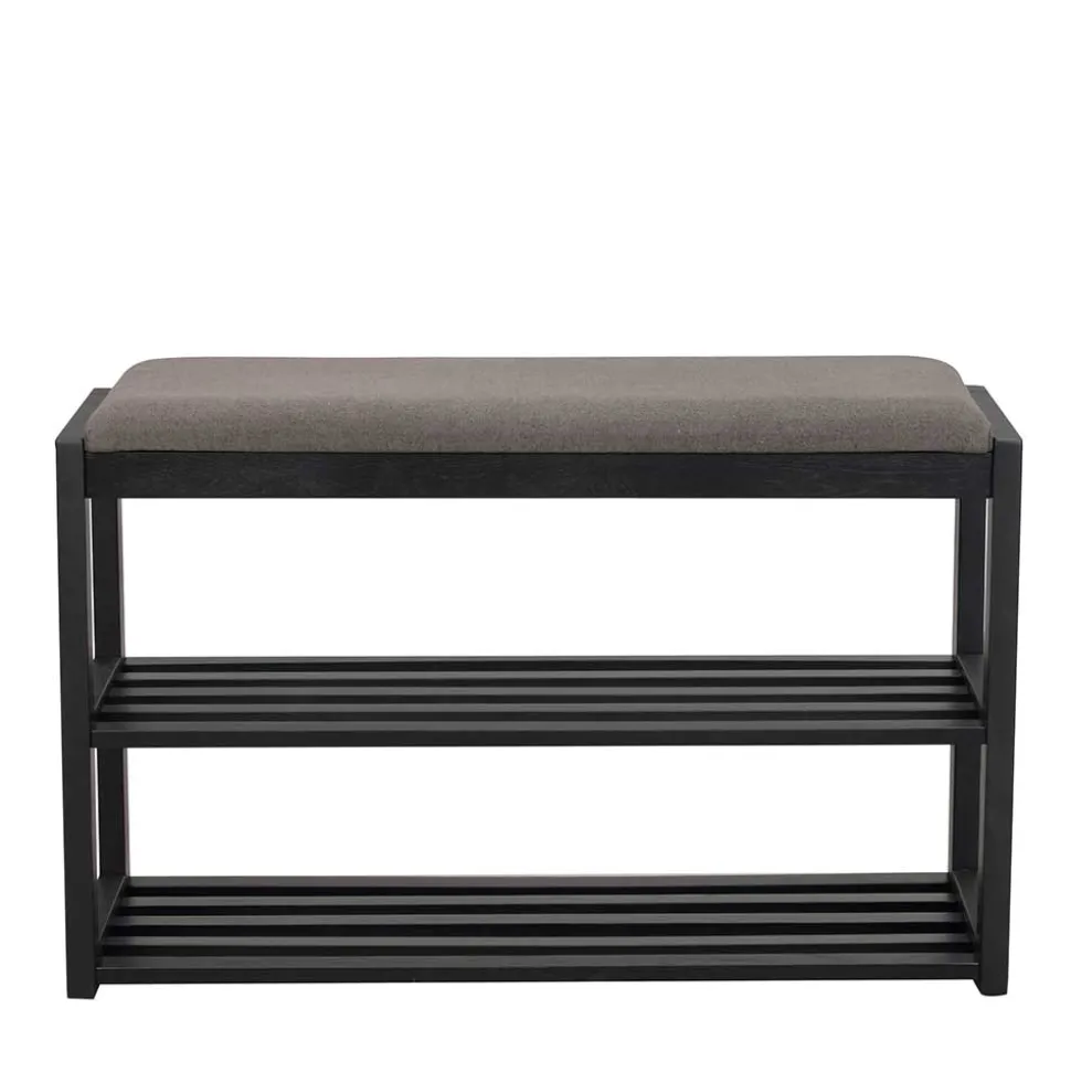 Schwarze Schuhbank aus Eichenholz - Geskan