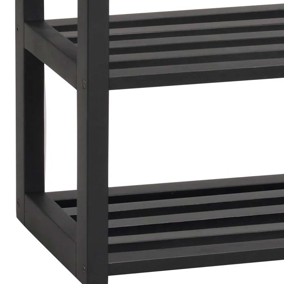 Schwarze Schuhbank aus Eichenholz - Geskan