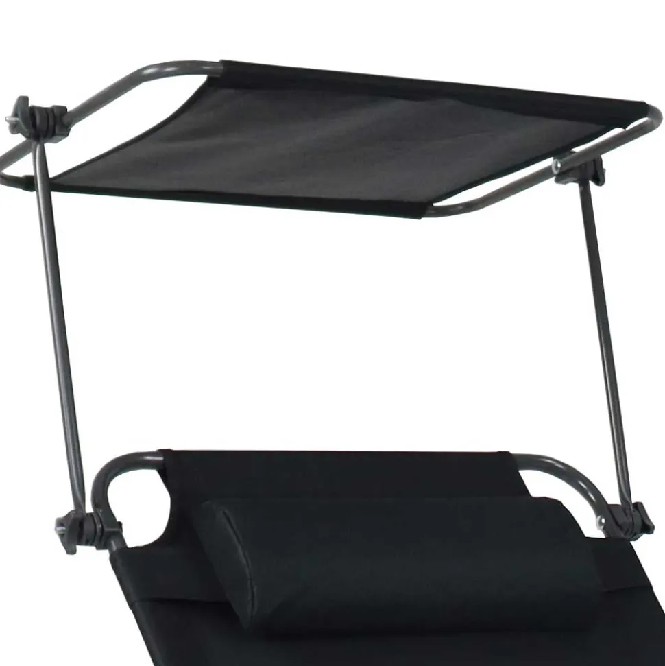 Schwarze Sonnenliege zusammenklappbar - Ambia