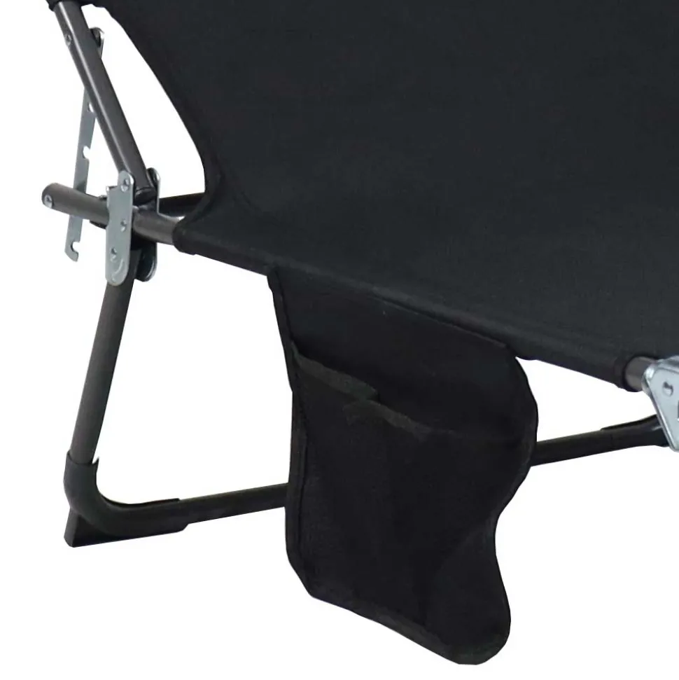 Schwarze Sonnenliege zusammenklappbar - Ambia