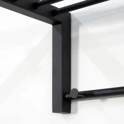 Schwarze Stahl Wandgarderobe mit Hutablage - Tattra