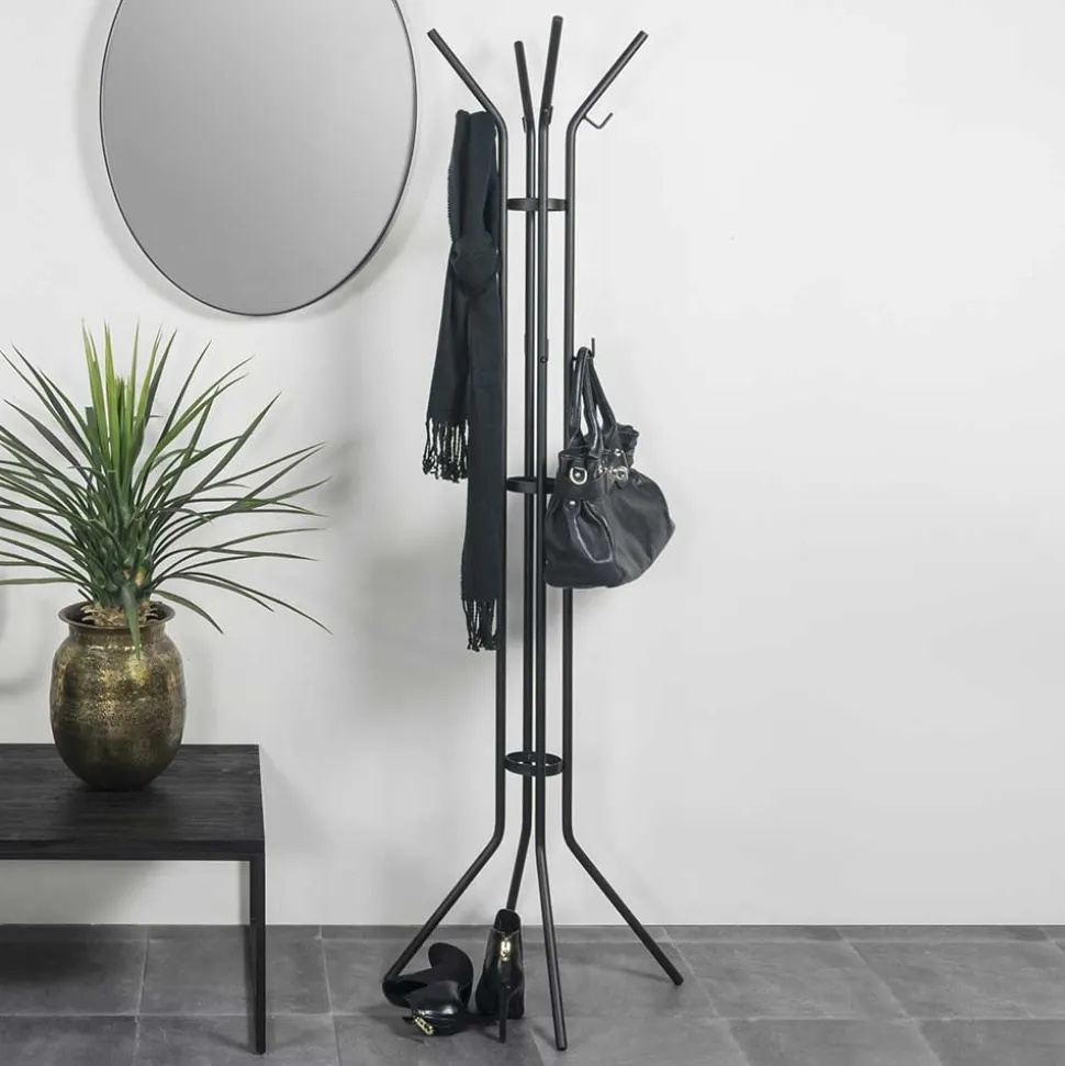 Schwarze Standgarderobe aus Stahl - Rubertus