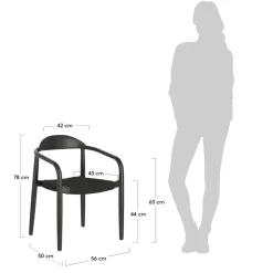Schwarze Stühle aus Akazie & Kordel - Varioma (4er Set)
