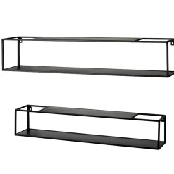Schwarze Wandregale Set - Mikene (zweiteilig)