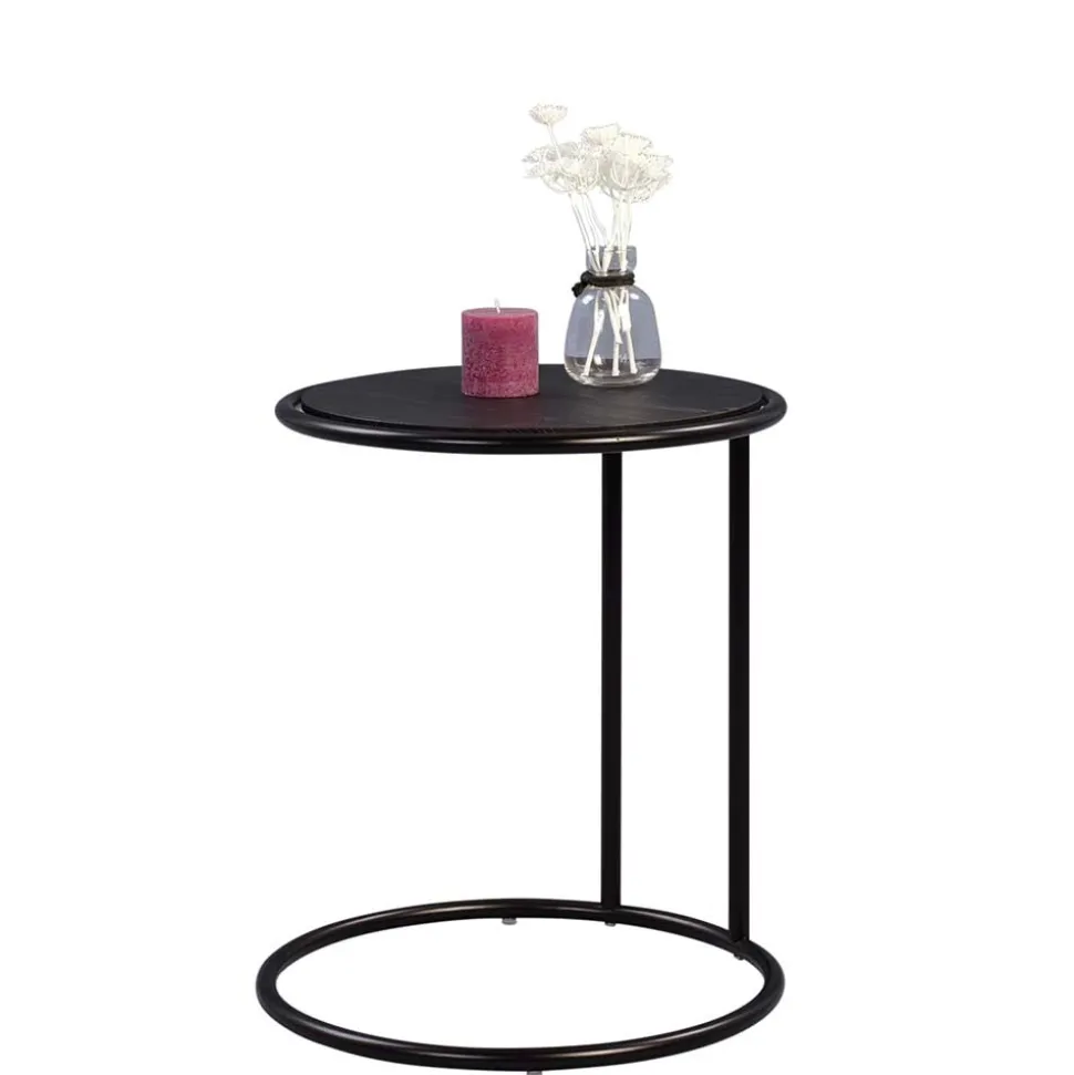 Schwarzer Anstelltisch in Rund 45cm - Odyssena