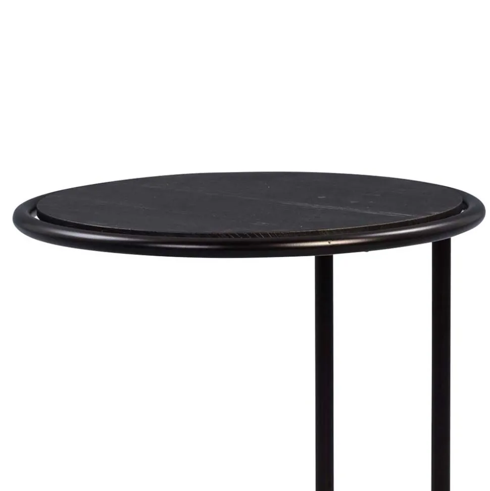 Schwarzer Anstelltisch in Rund 45cm - Odyssena