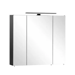 Schwarzer Bad-Spiegelschrank 3-türig - Riguna