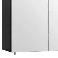 Schwarzer Bad-Spiegelschrank 3-türig - Riguna