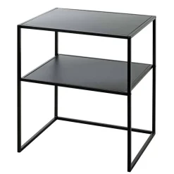 Schwarzer Beistelltisch mit Ablageboden - Jack