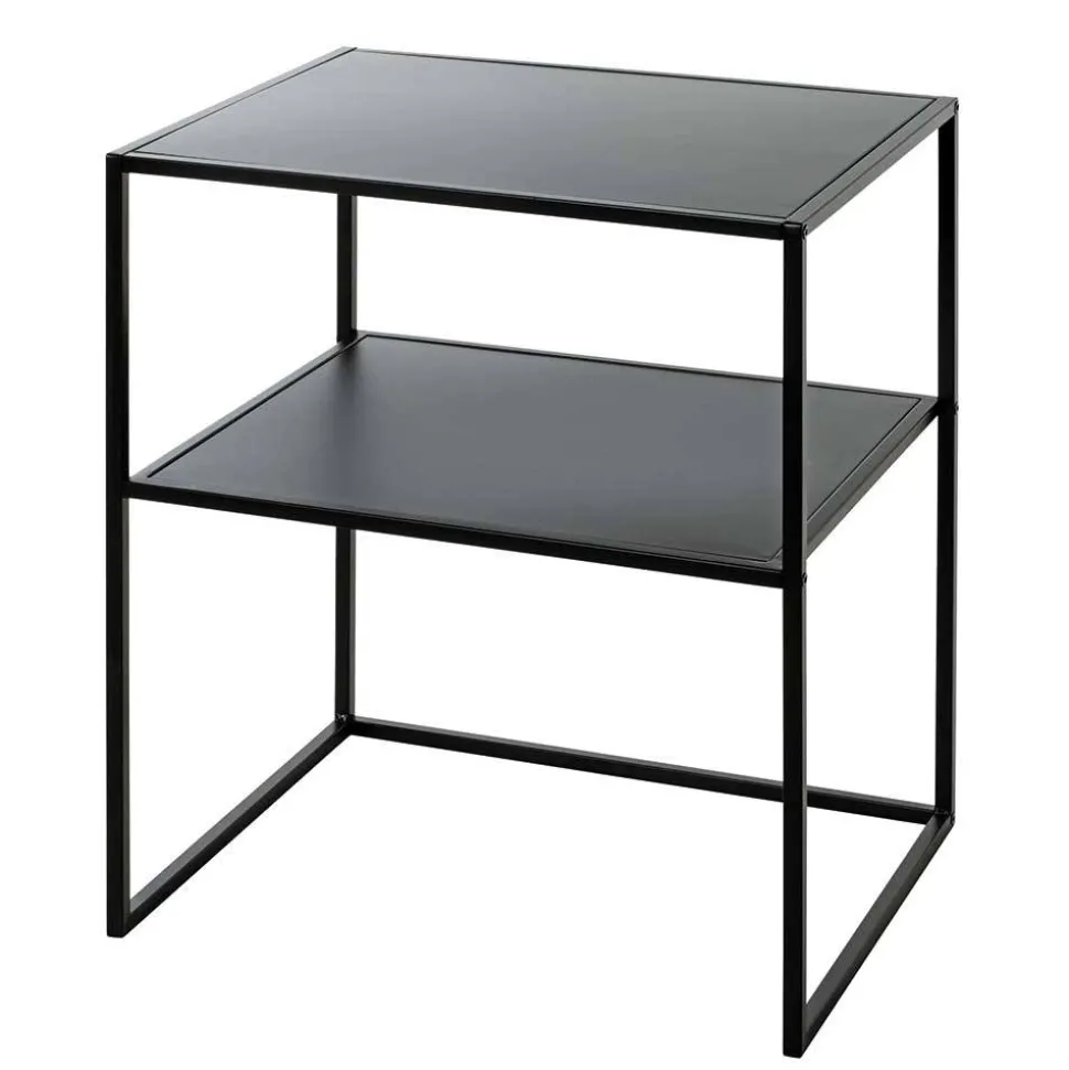 Schwarzer Beistelltisch mit Ablageboden - Jack