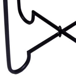 Schwarzer Beistelltisch mit Alu Platte - Amalia