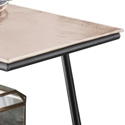 Schwarzer Beistelltisch mit Gitterablage - Lionica