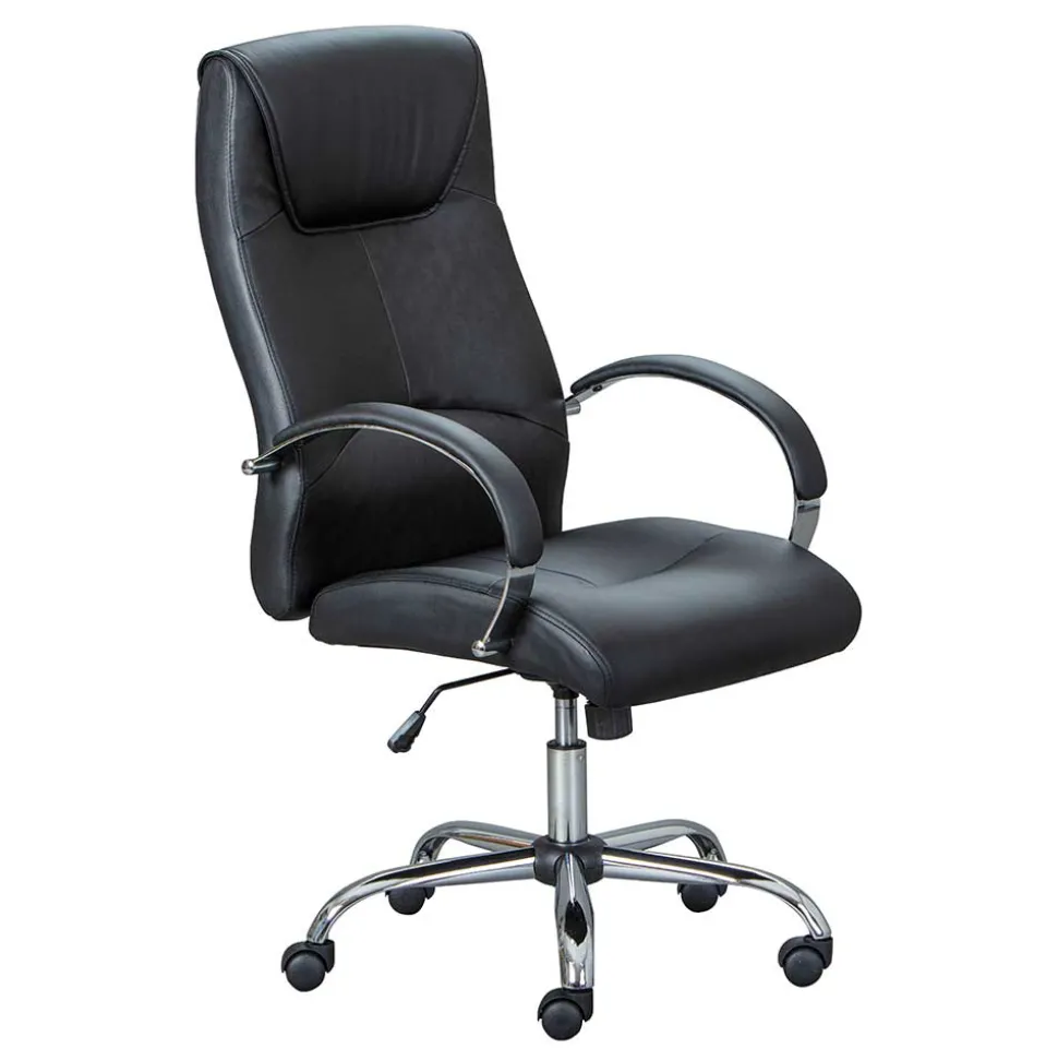 Schwarzer Bürosessel mit Lendenwirbelstütze - Wallis