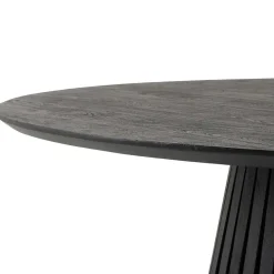 Schwarzer Design Säulentisch mit Schweizer Kante - Vamaica