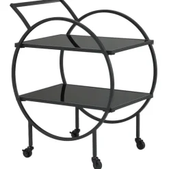Schwarzer Design-Servierwagen aus Metall - Nucina