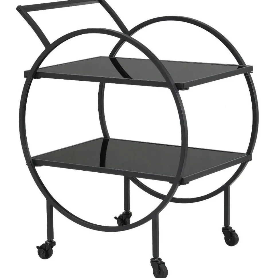 Schwarzer Design-Servierwagen aus Metall - Nucina