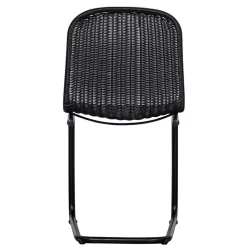 Schwarzer Freischwinger aus Kunstrattan - Babette (2er Set)